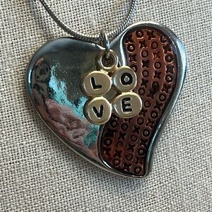 Christopher & Banks COXzO Love Necklace on Silver Chain